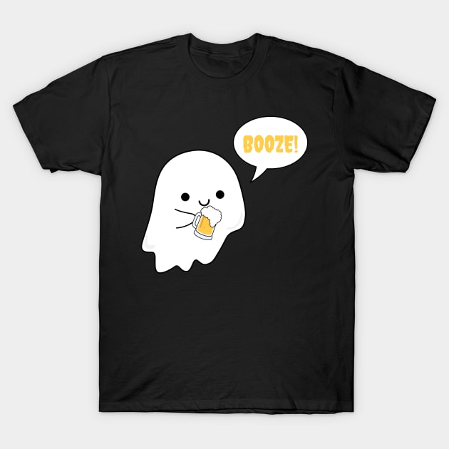 BOOze- a funny ghost drinking beer/alcohol design T-Shirt by C-Dogg